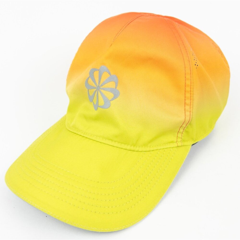 Nike Aerobill Featherlight Dri-Fit Running Hat Yellow Orange Gradient Pinwheel